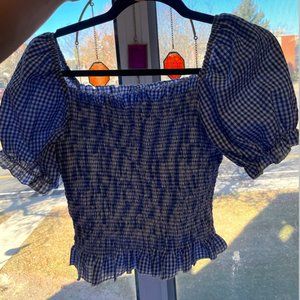 Blue Gingham Top
